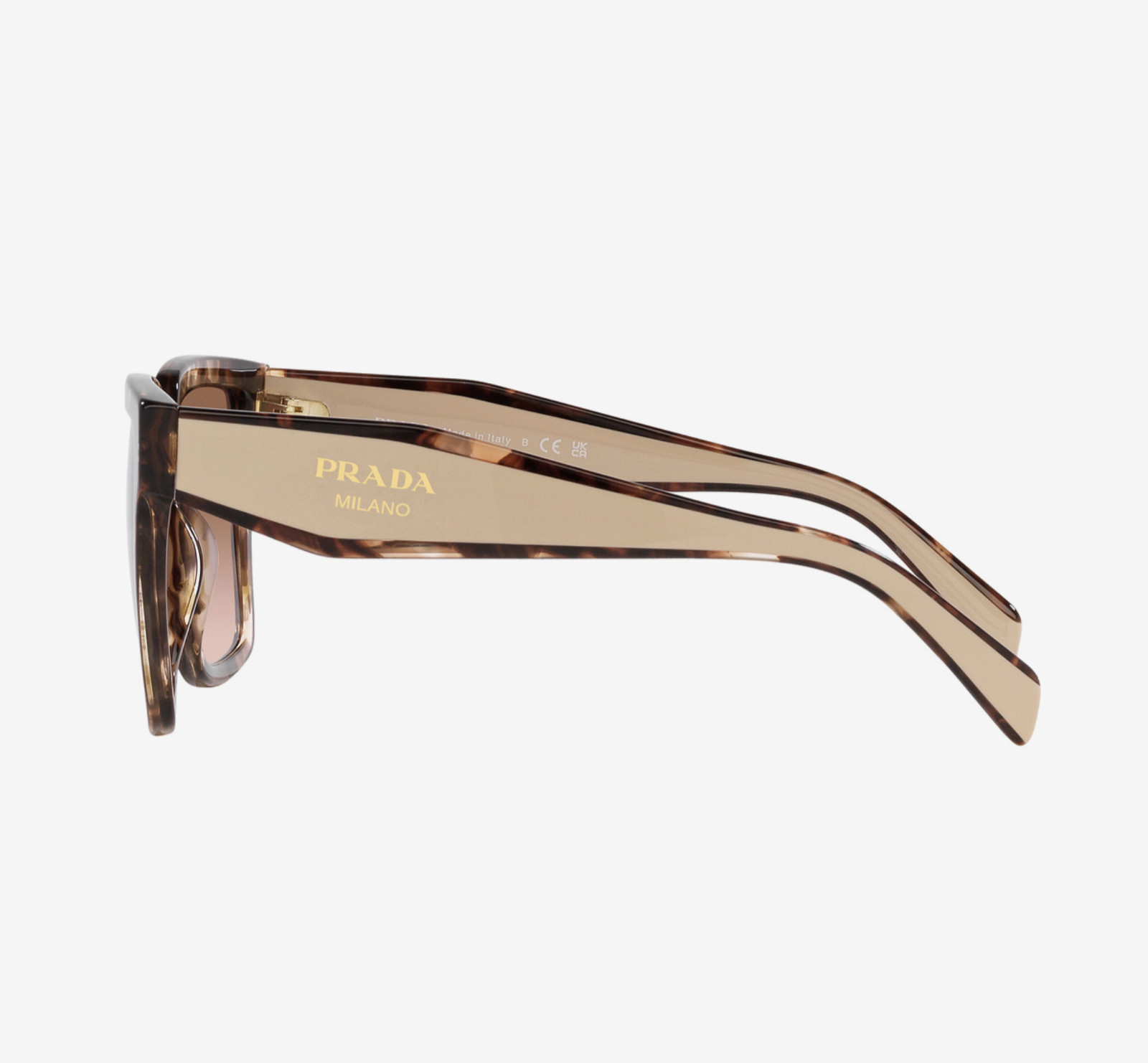 Prada PR24ZS 07R0A6 Square Sunglasses in Caramel and Tortoise/Brown Lens 100%