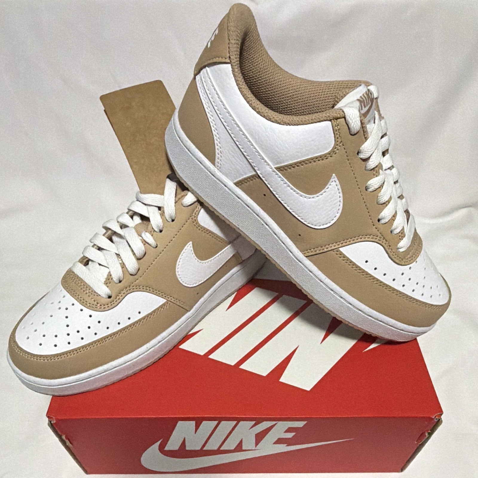 Nike Court Vision Low Next Nature 6.5Y/8W Hemp/White
