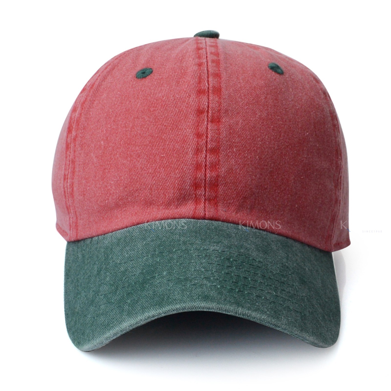 Pigment Dyed Baseball Ball Cap Washed 2Two Tone Cotton Vintage Hat Dad Summer