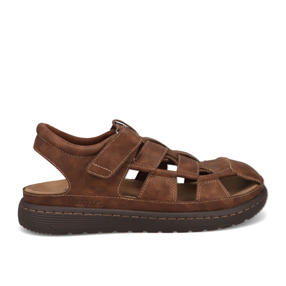 Dockers Mens Sarasota Tumbled Full Grain Moc Toe Sandal