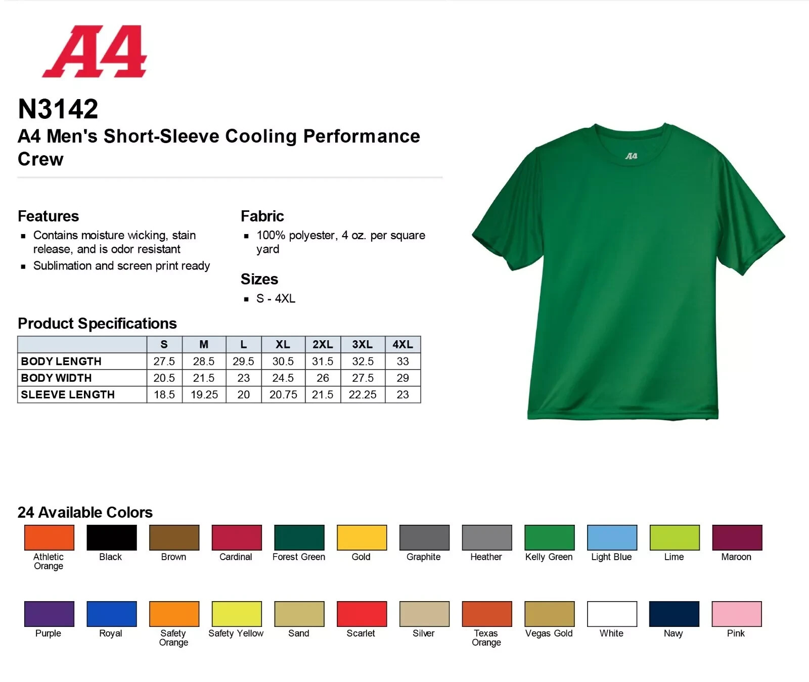 4 NEW A4 Adult Dri-Fit Workout Cooling Performance Shirt small N3142 Royal BLUE