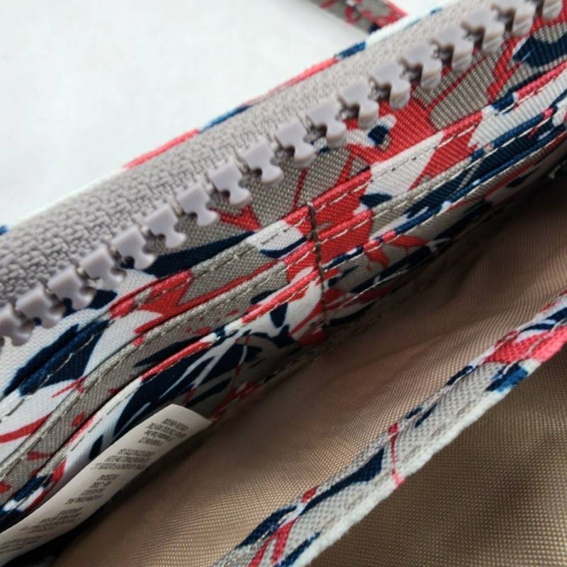 Kipling Canvas Zip Around Wallet Wristlet Women’s OS Autumnal Field Abstract