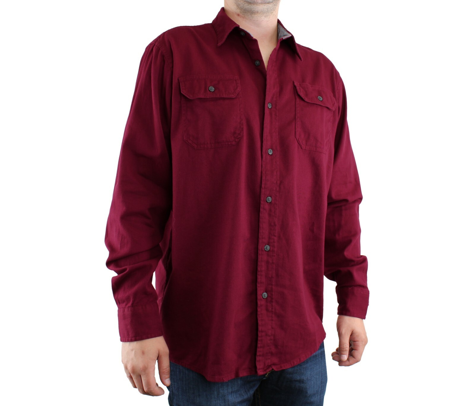 Wrangler Men’s Comfort Flex Shirt Denim Twill Long Sleeve Button Up Regular Fit