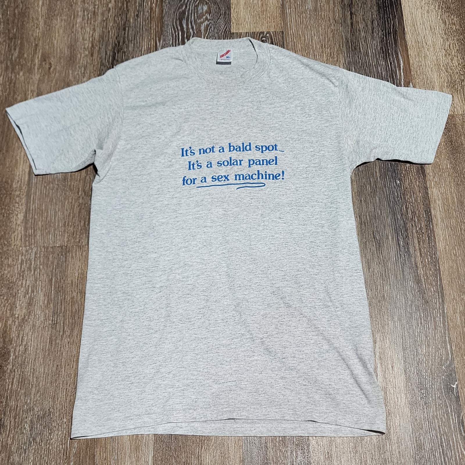 VTG Jerzees Bald Spot Solar Sex Machine Funny 90s T-shirt XL Fits Small Medium