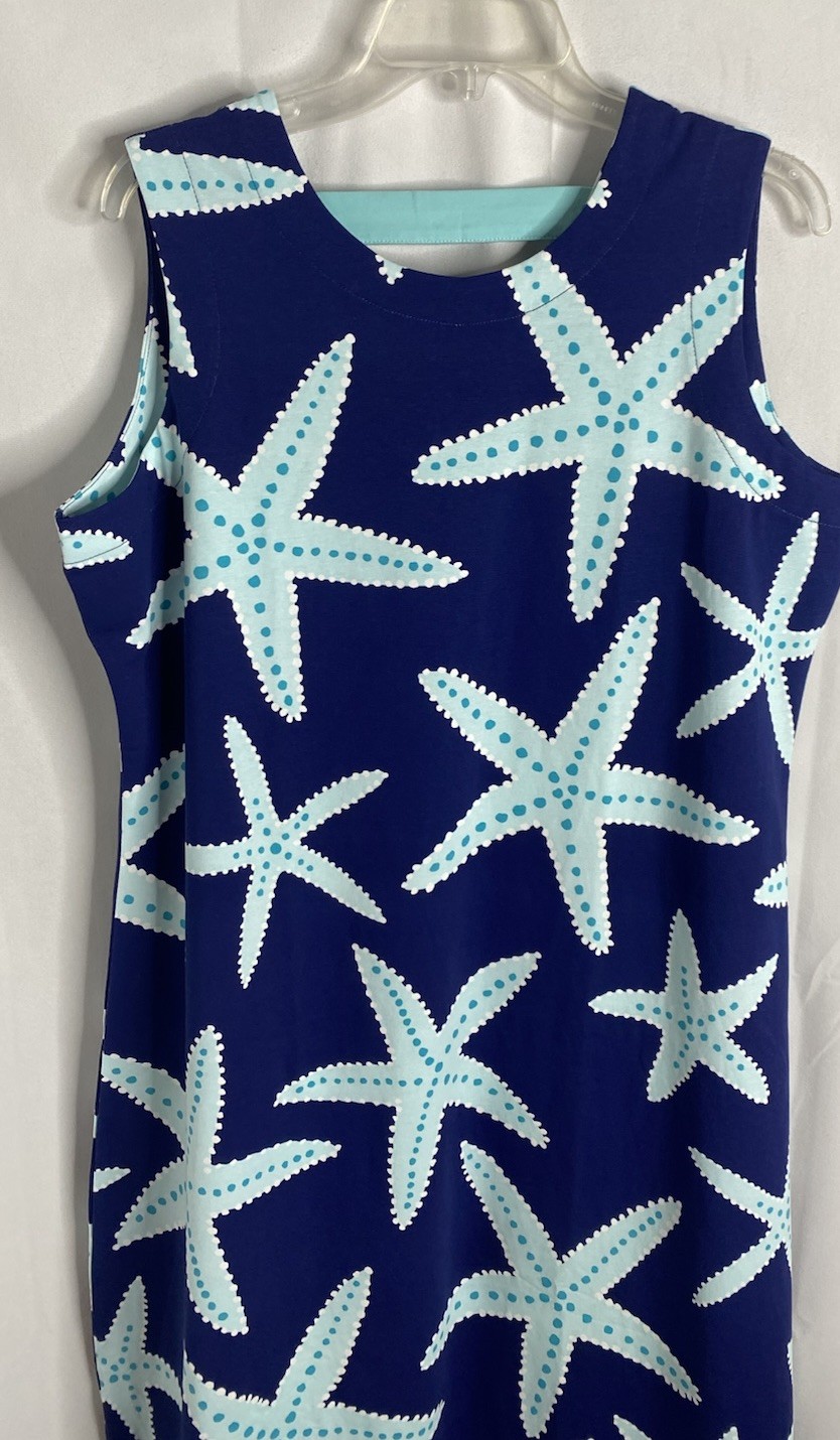 Ana Clare Emilee Dress Sz XL Starfish Print Maxi NEW
