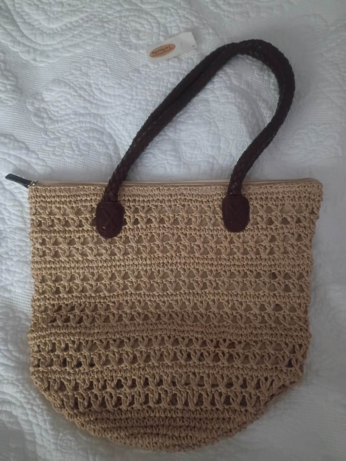talbots woven handbag new with tags