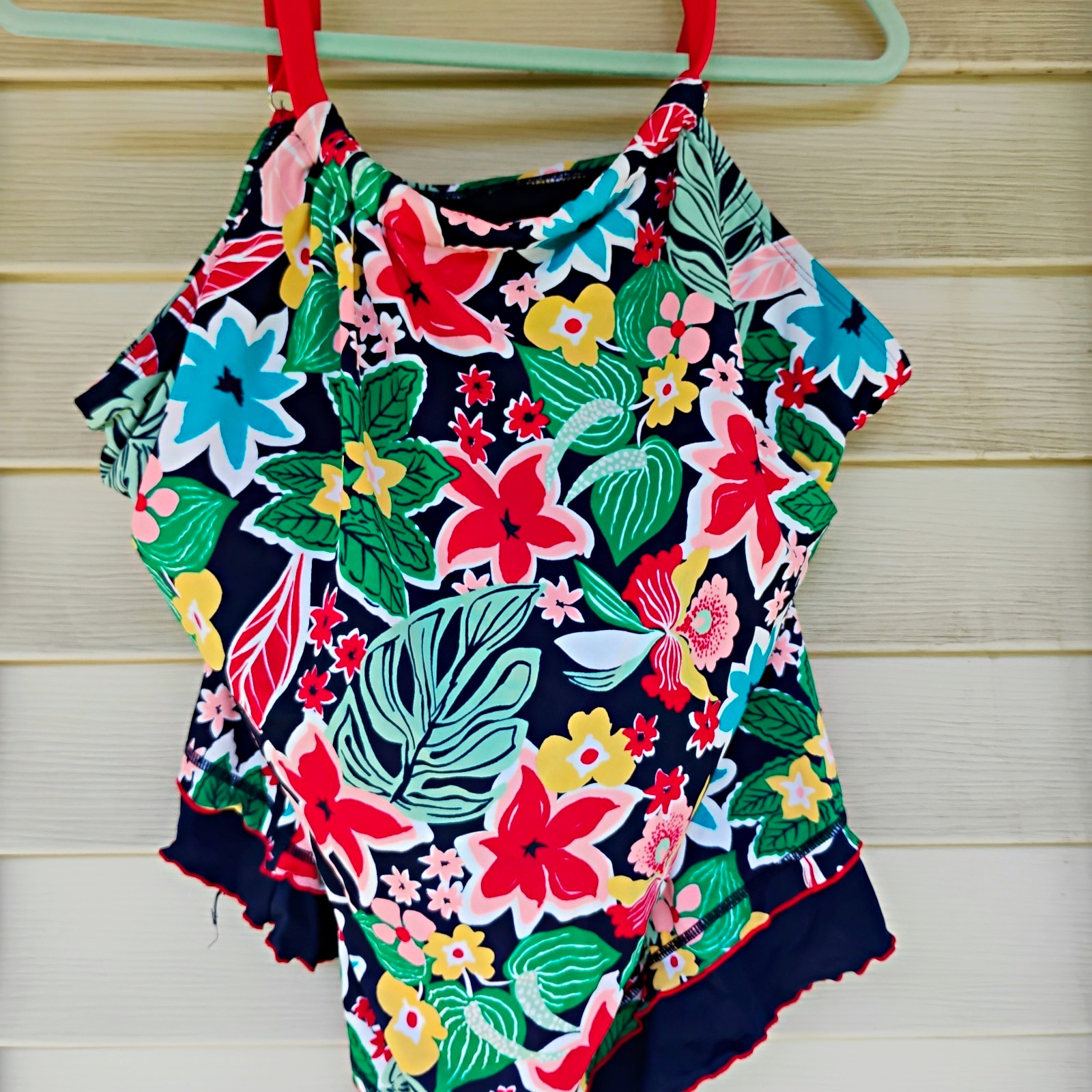 Kim Rogers Plus Floral Swim Set Top And 3 Swim Trunks