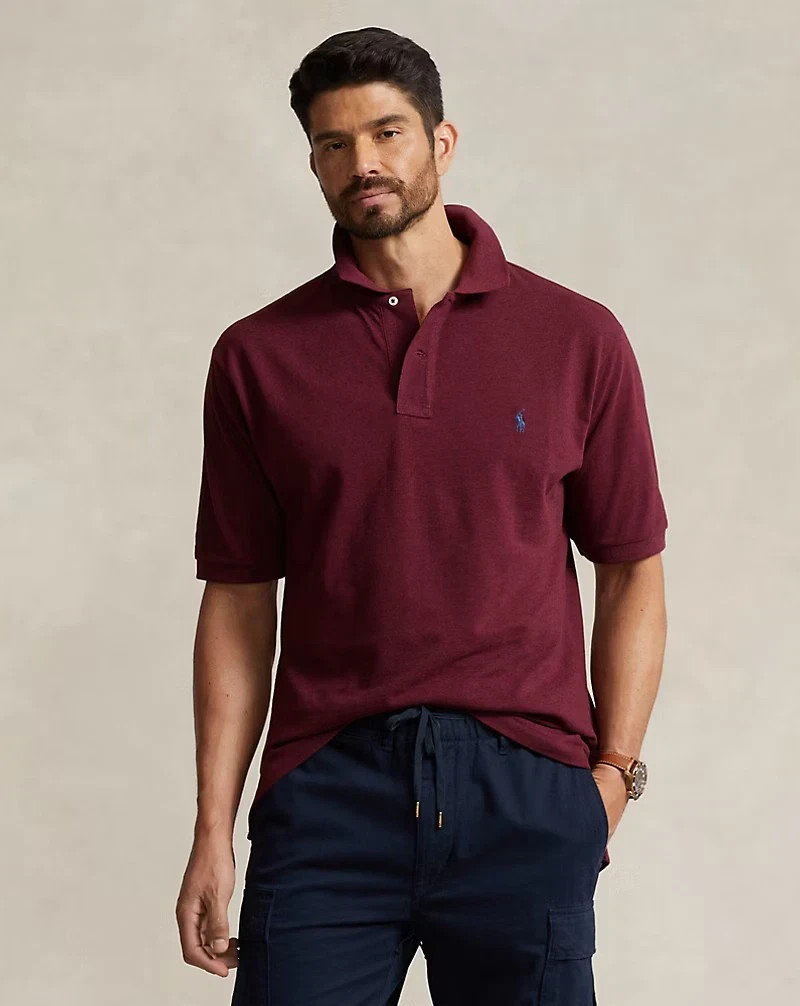 Polo Ralph Lauren Classic Fit Mesh Polo Shirt B&T 3XLT Dark Red Heather $125 NWT