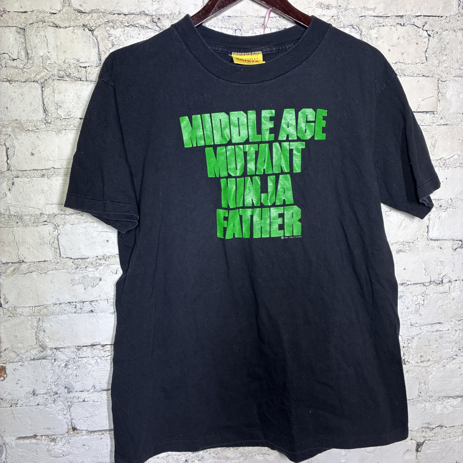 Rare Vintage 90s Middle Age Mutant Ninja Father Turtles Movie Parody Black XL T