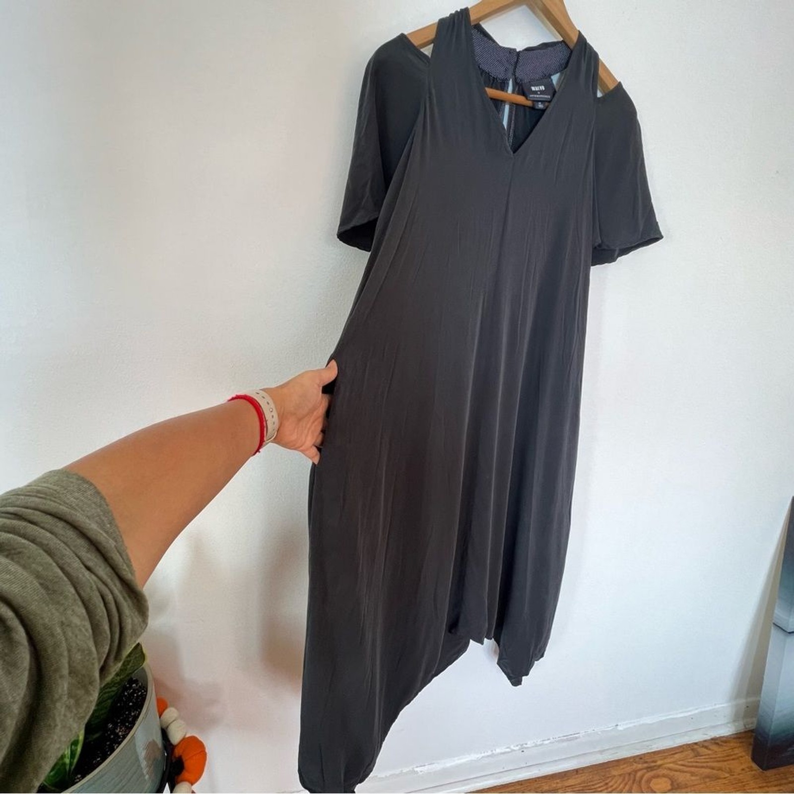Anthropologie Maeve Georgina Streamlined Silhouette Pockets Midi Dress Sz S