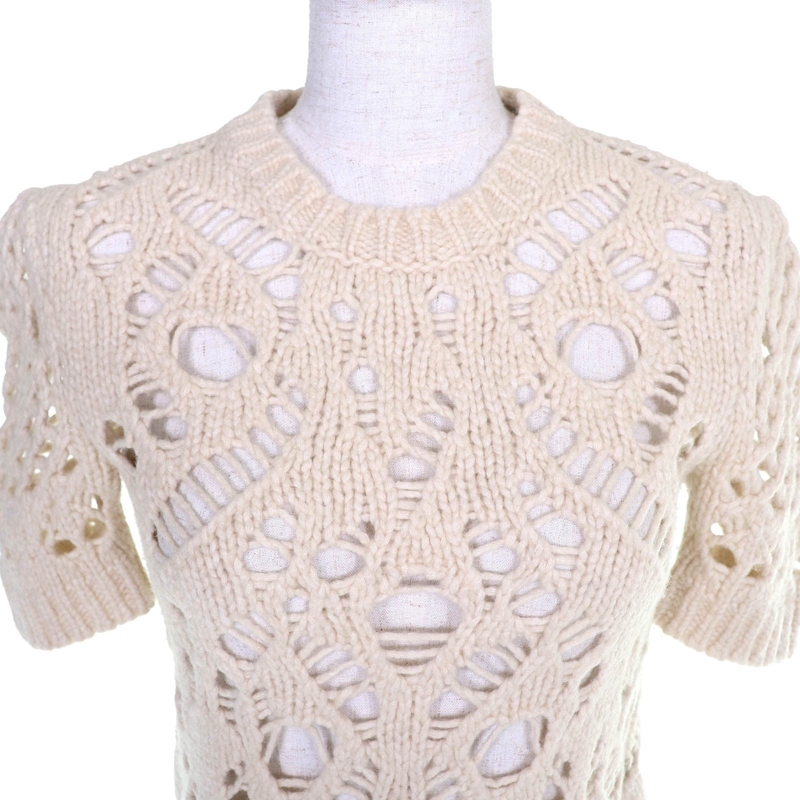 Dior Christian Dior Crochet Knit Wool Short Sleeve Top – DUTY FREE
