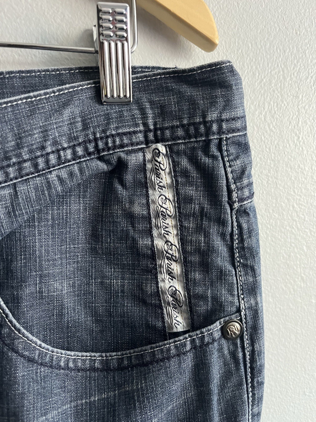 Vintage Y2K Parish Nation Hip Hop 90s Grunge Blue Denim Shorts Men’s Size 40×13