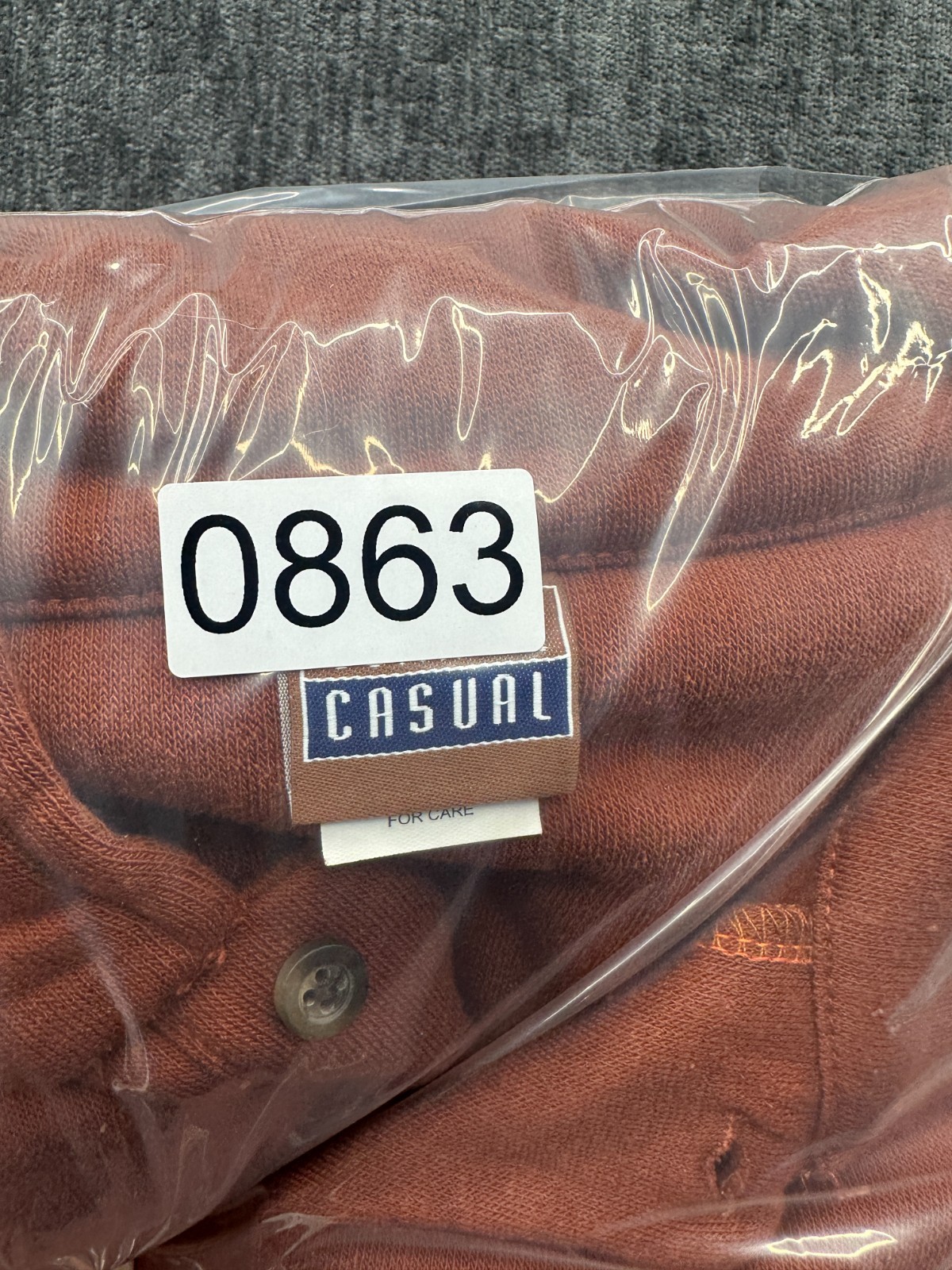 Comfort Casual Sweatshirt Mens Large Orange Knit Ribbed Collared Performance