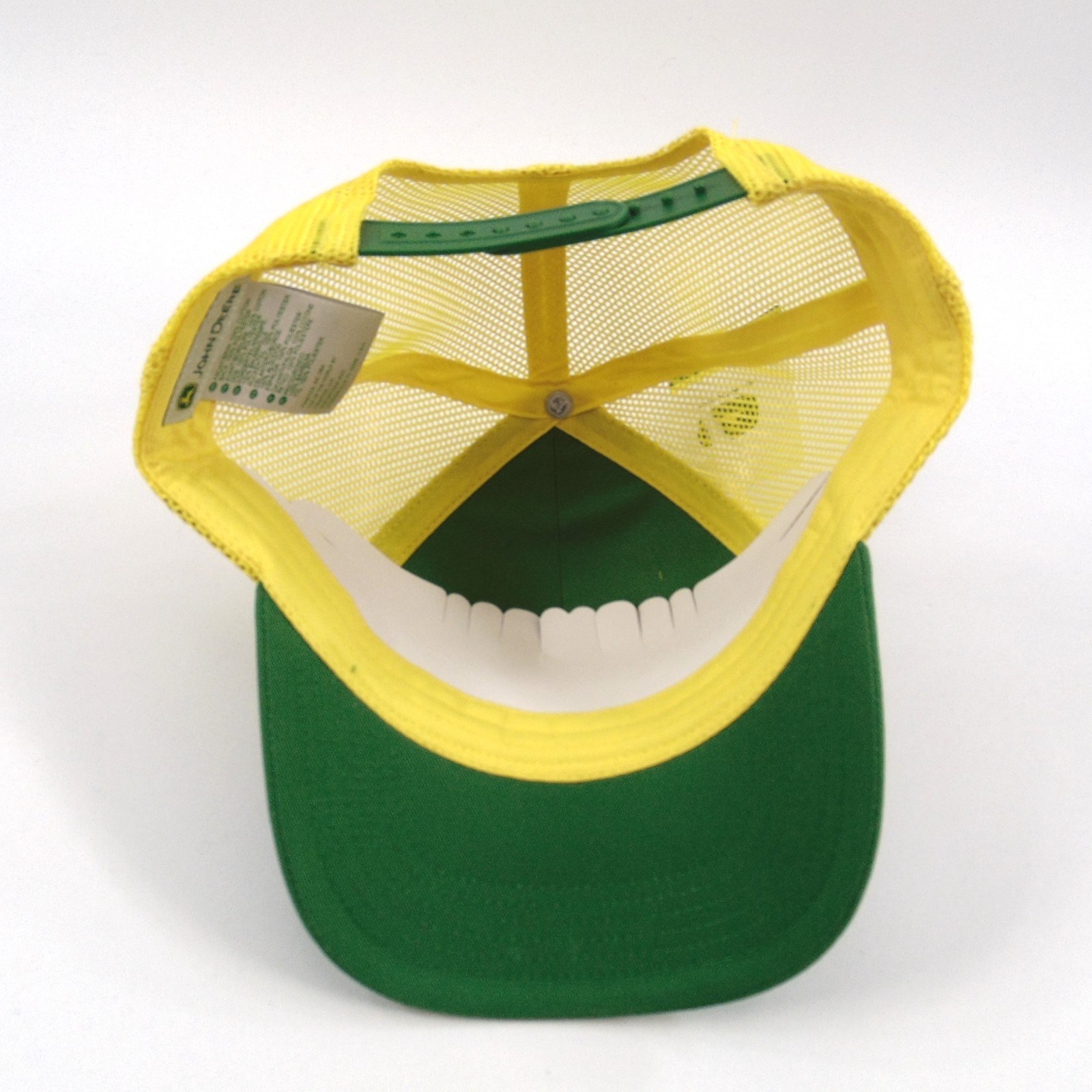 John Deere Trucker Hat Green Yellow Mesh Snapback Adjustable Embroidered Cap New