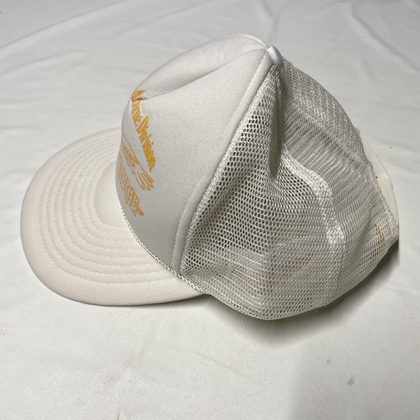 Vintage 90s Trucker Hat Cap SnapBack Army 91st Airborne Division White Heart Art