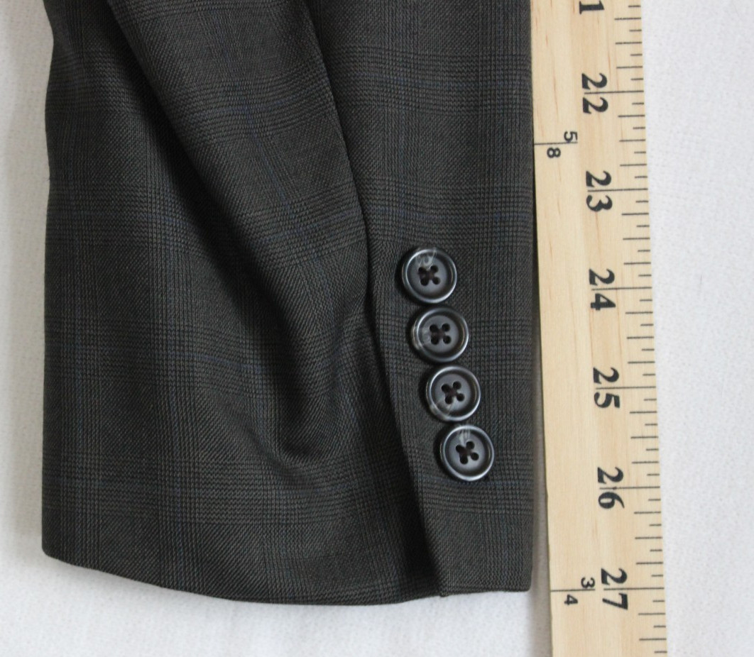 Chaps Ralph Lauren Blazer Jacket Men’s Size 44T Brown Check Beige 3-Button VTG
