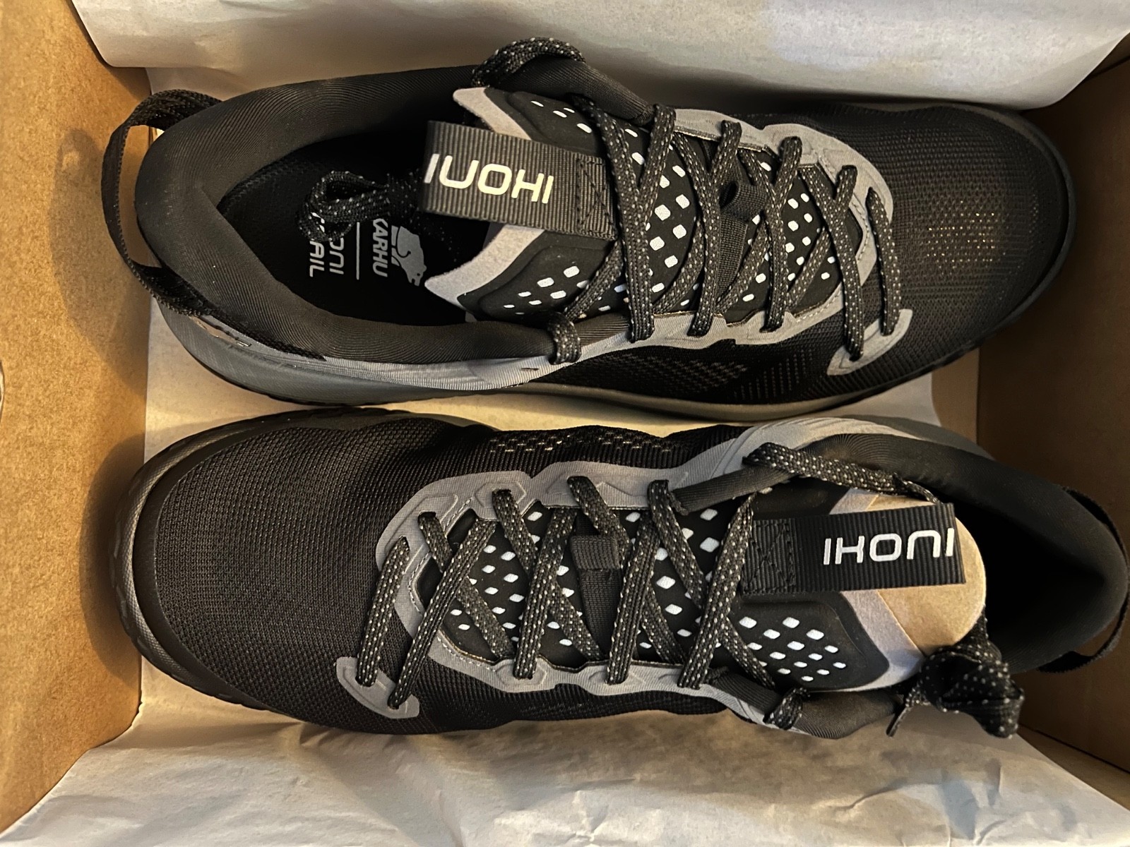 Karhu Ikoni Trail WR Mens Running Shoes Black Grey F104006 Size 11.5