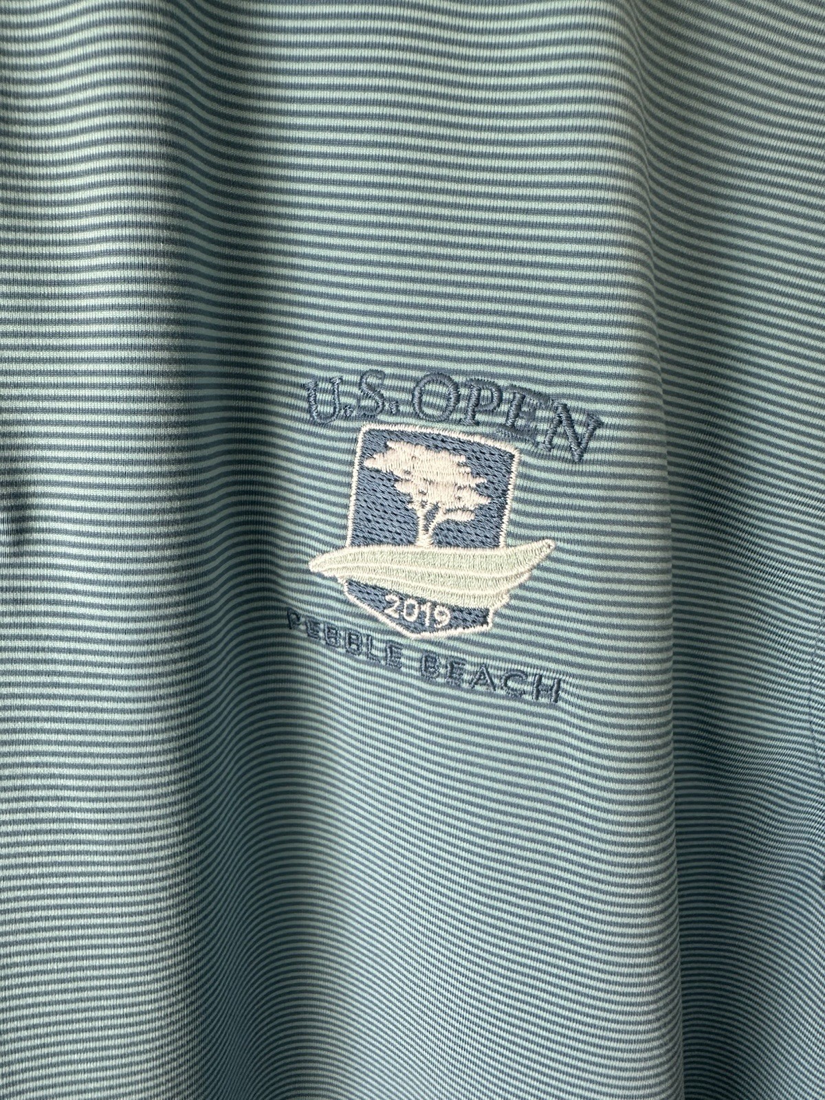 Peter Millar Summer Comfort US Open Men’s Blue Striped Golf Polo S