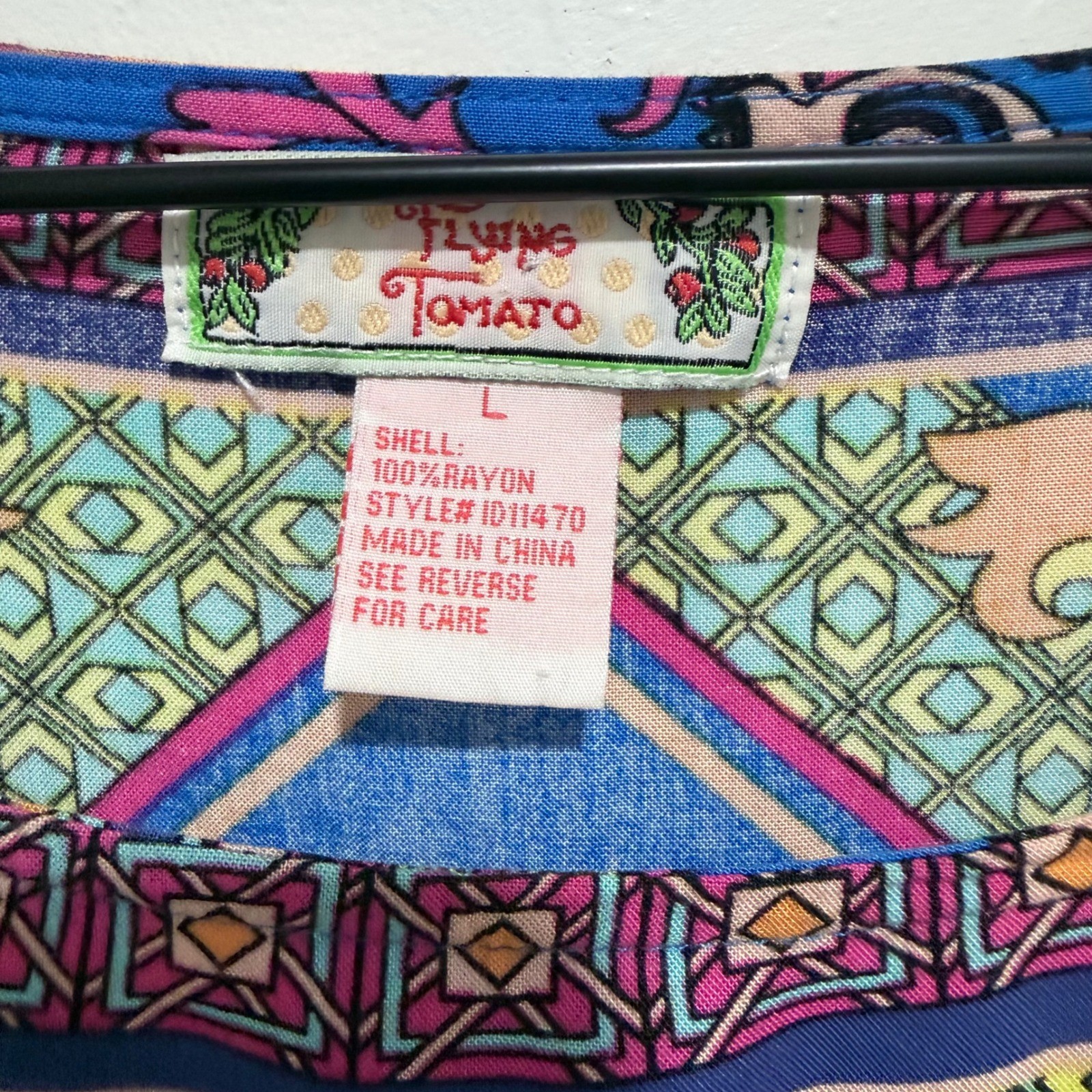 Flying Tomato Boho Mini Dress Blue Paisley Medallion Festival Rayon Dress