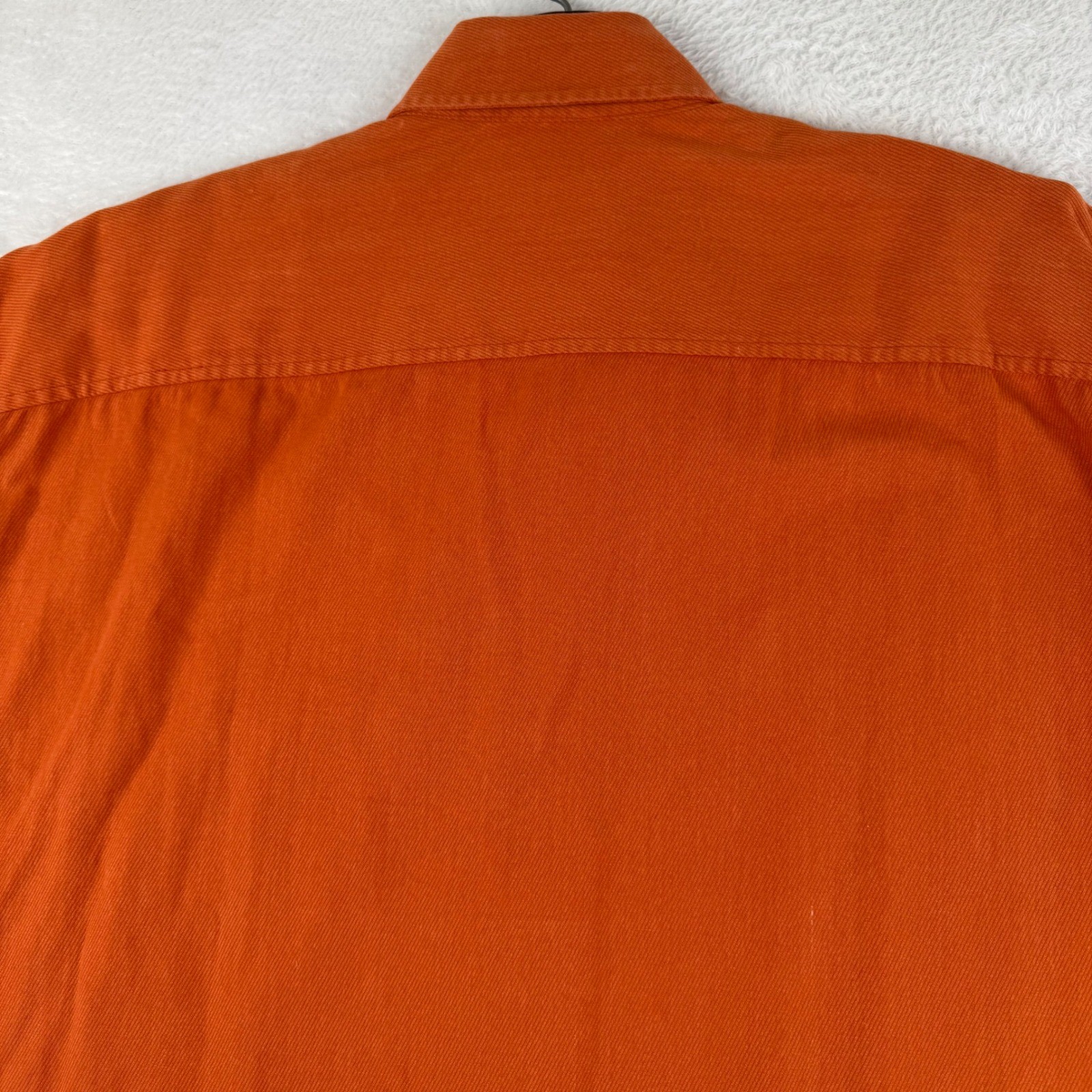 New With Tags Zegna Sport Button Down Shirt Mens XL Orange Long Sleeve Twill NWT