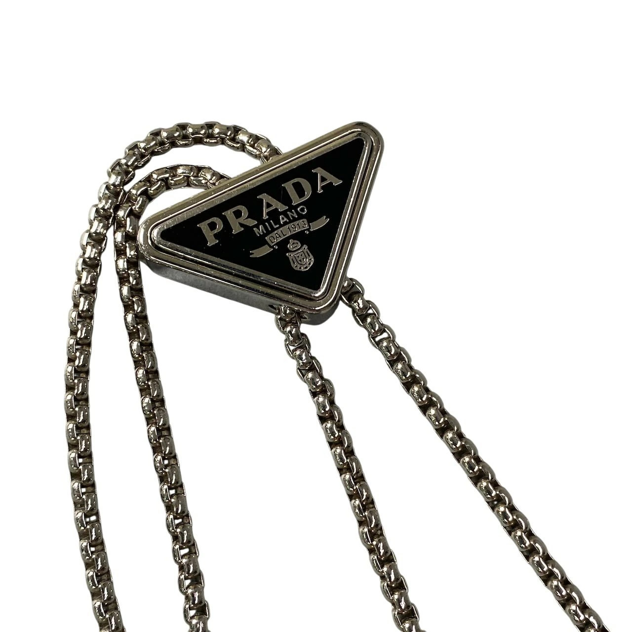 PRADA Rhinestone Flap Card Holder Mini Bag Black Silver ta1