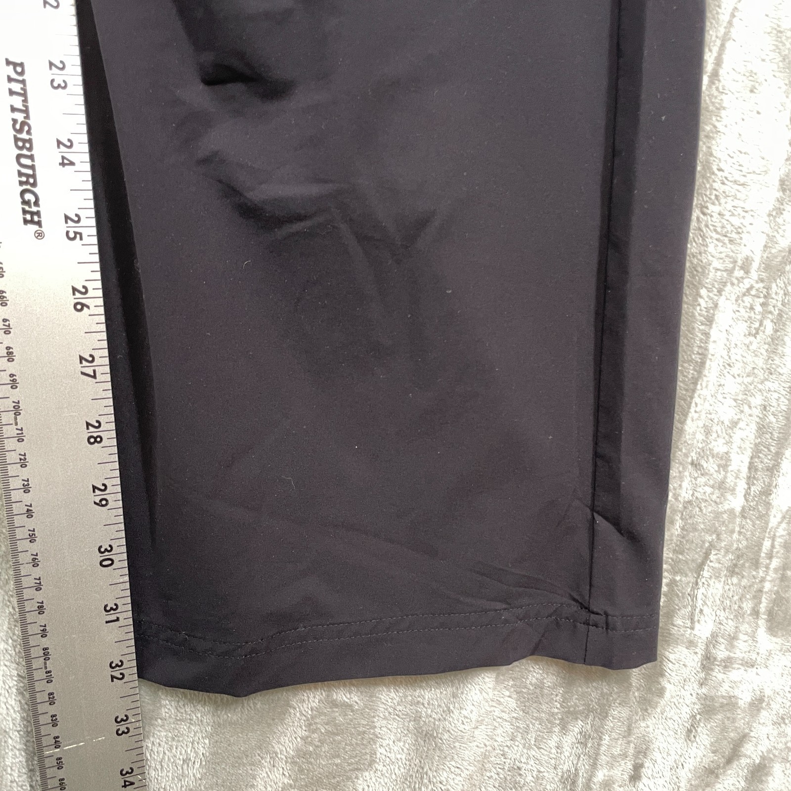 PASKHO Lightweight Travel Pants Black Women Size L Wide Leg Drawstring Waist