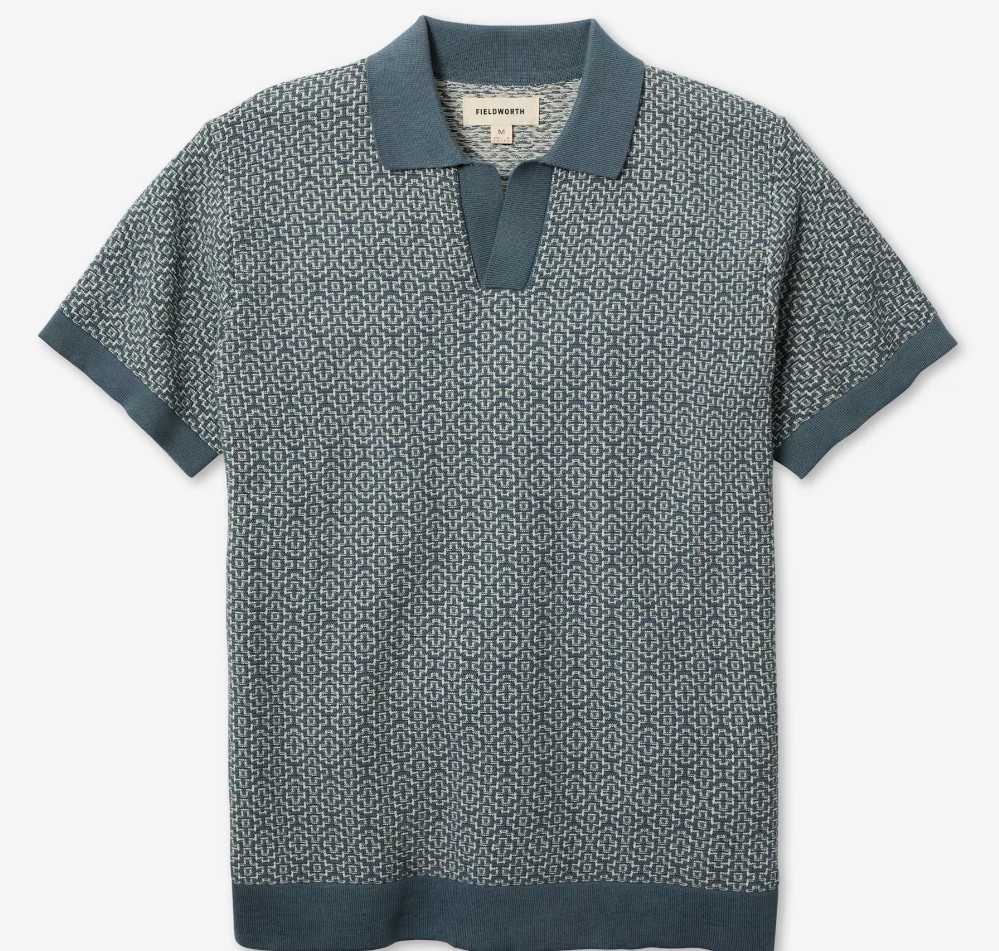 Jacquard Johnny Collar Polo-a different look that still stays true to tradition.