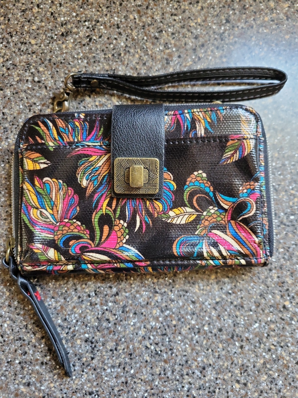 NWOT-SAKROOTS Sm Color Wristlet Wallet-6 CC Slot-4-1/2 Dollar~Zip Coin~Phone