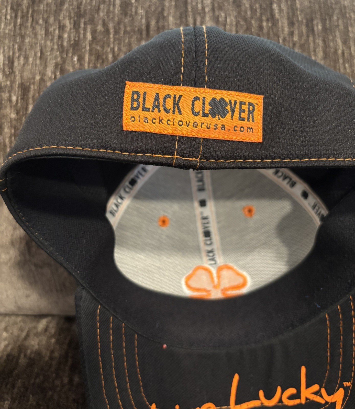 Black Clover hat Black/ Copper Flex Fit Hat One Size