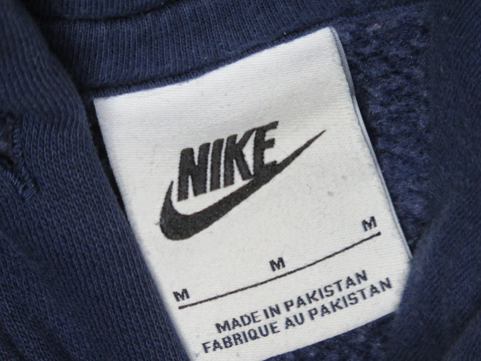 NIKE MENS M NAVY BLUE HOODIE SWOOSH FLEECE PULLOVER LS COTTON POLYESTER
