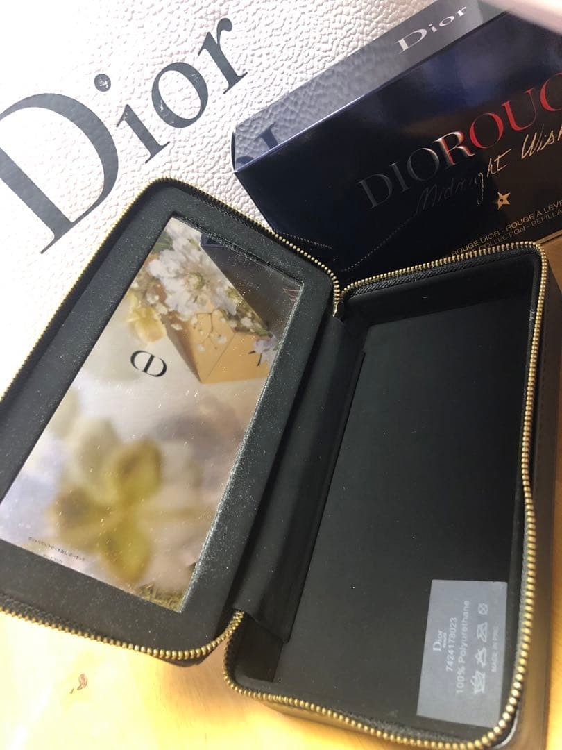Christian Dior Mirror Pouch Black Gold Star Constellation Logo Novelty CD New