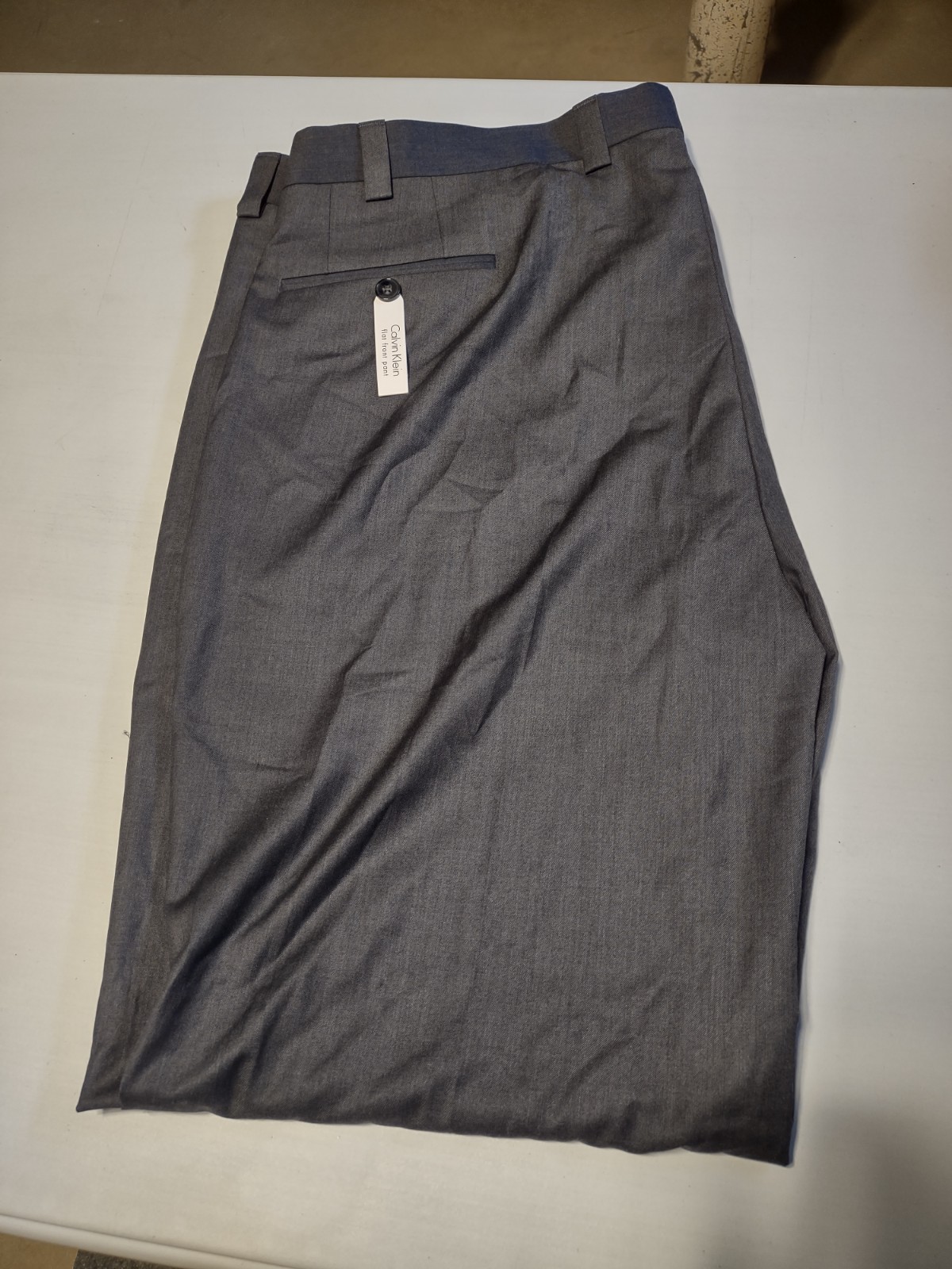NWT – Calvin Klein – Men’s Flat Front Dress Pants – Charcoal – 42W x 42L