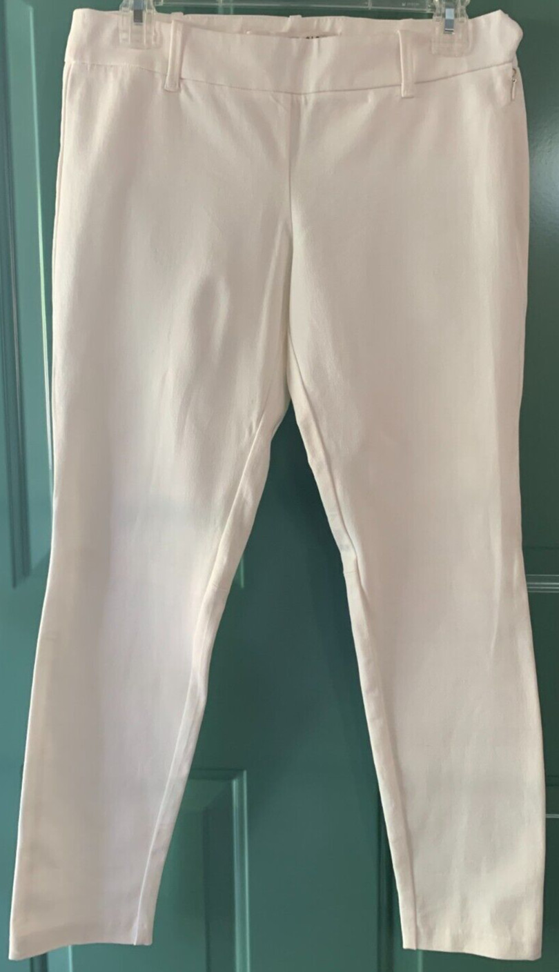 MAX STUDIO Pants Woman’s Size 2 Ankle Flat Front Side Zip White NWT $98
