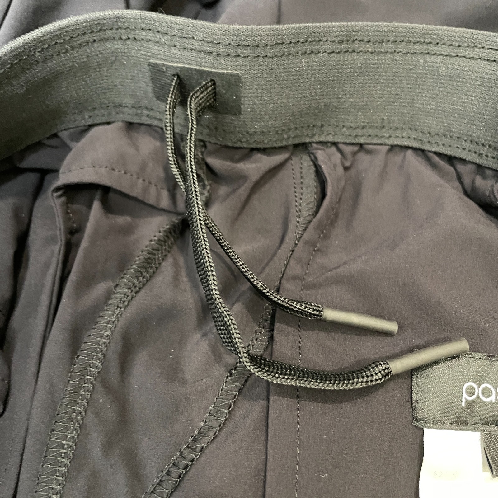 PASKHO Lightweight Travel Pants Black Women Size L Wide Leg Drawstring Waist