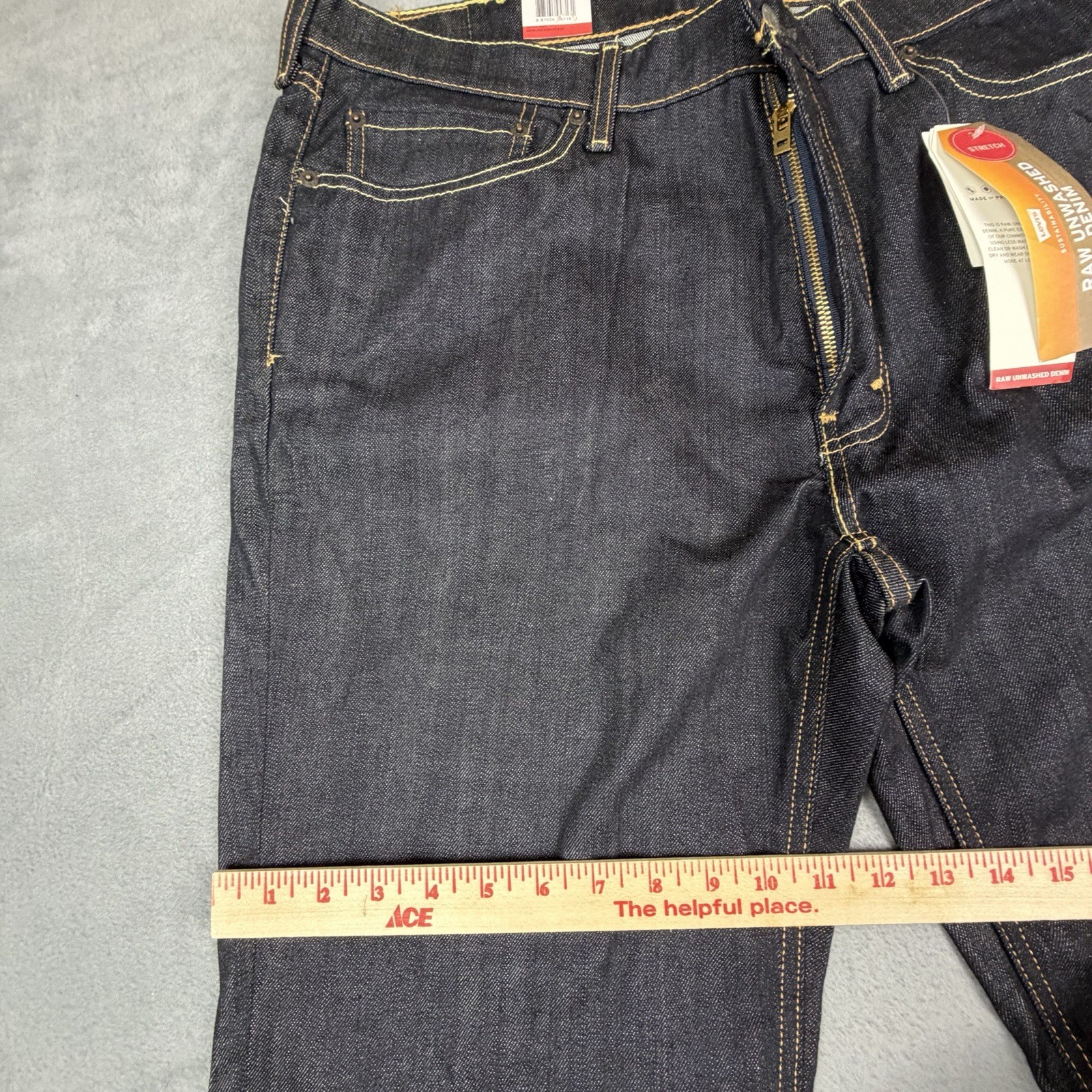 LEVI’S 541 ATHLETIC FIT RAW UNWASHED BLUE DENIM MEN SIZE 38X34 ZIP FLY NWT