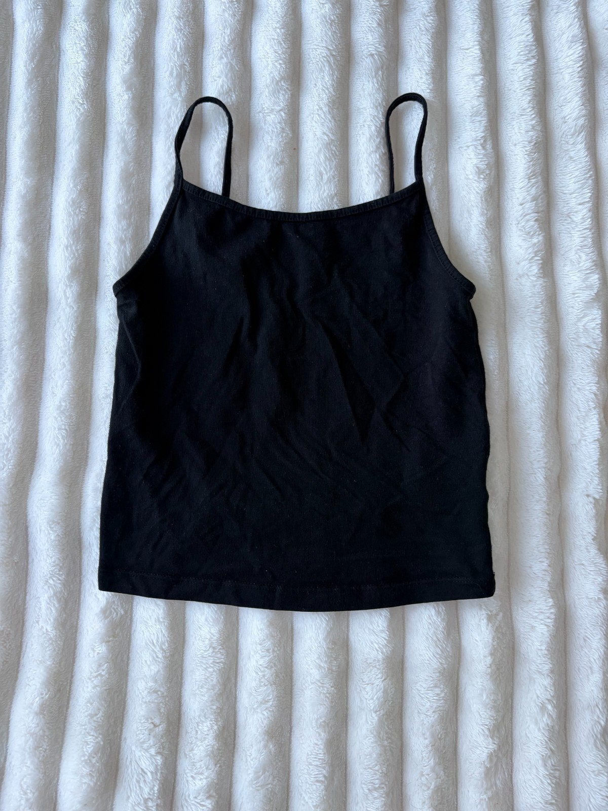 Basic Black XS Spaghetti Strap Camisole Tank Top