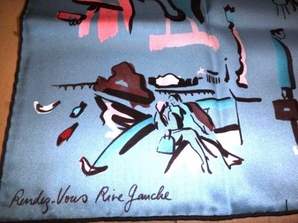 HERMES Carre 90 Rendez Vous Rive Gauche Silk Scarf Blue 35 in Japan [Used]