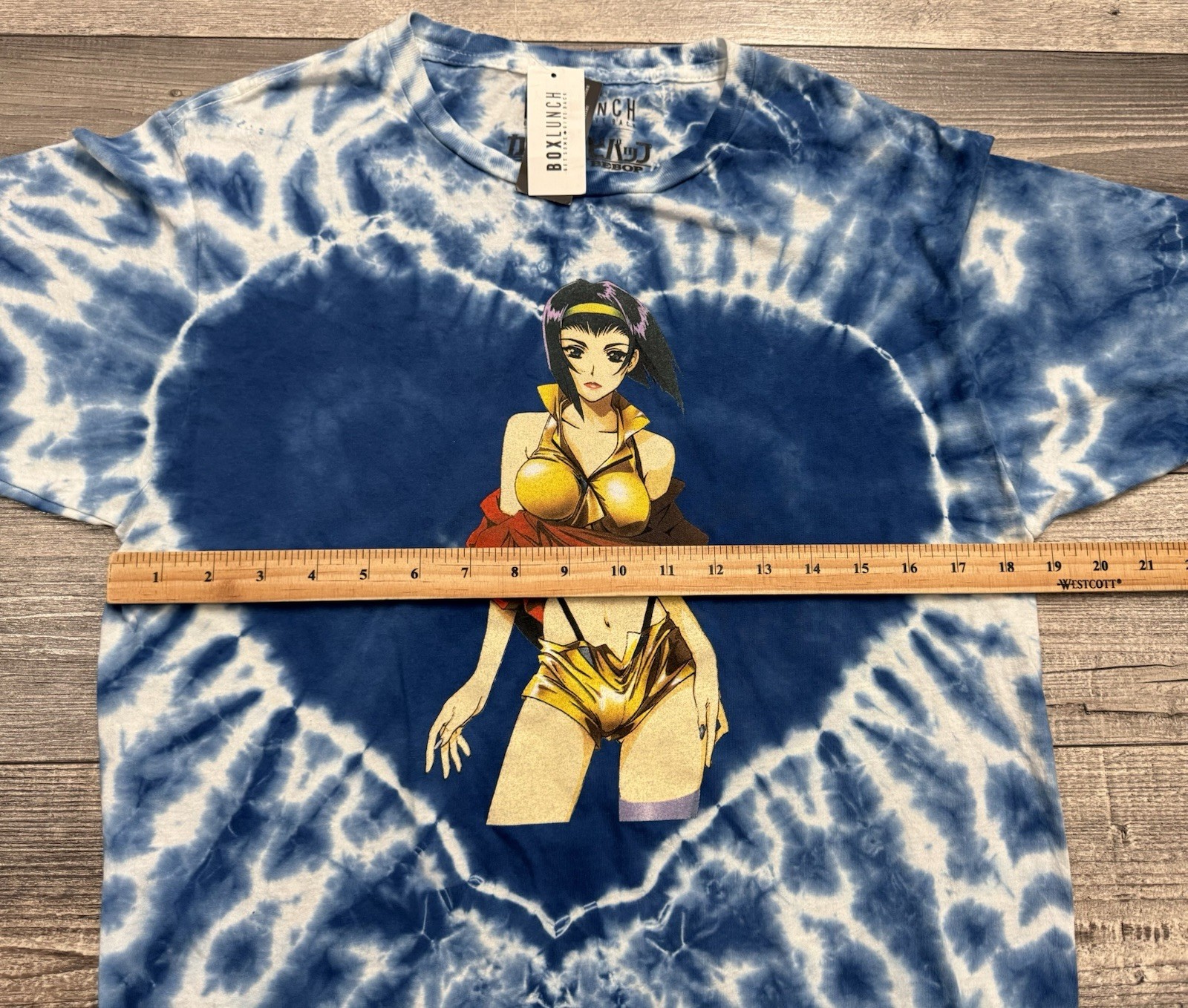 NEW Cowboy Bebop Faye Valentine Tie Dye Shirt Mens Small Blue Anime BoxLunch