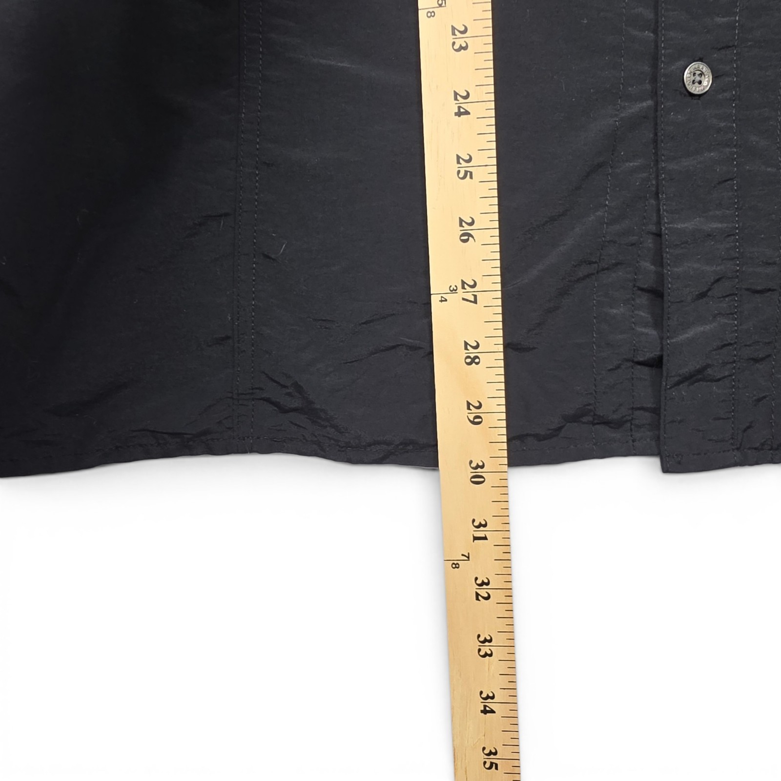 Wrangler ATG Mixed Material Button Up Shirt Mens Large Black Stretch Outdoor LS