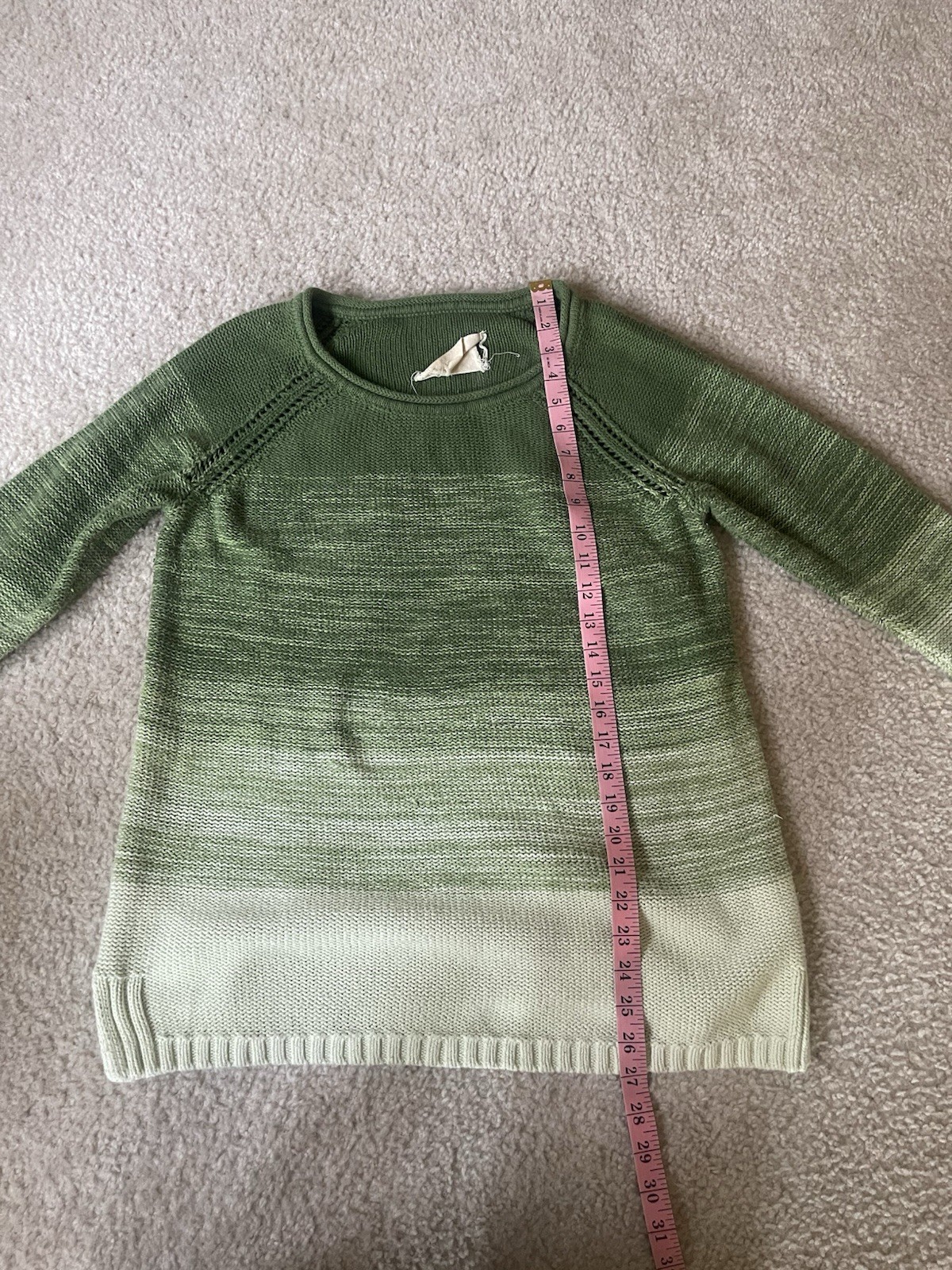 Natural Reflections Green Ombre Scoopneck Knit Sweater size Large