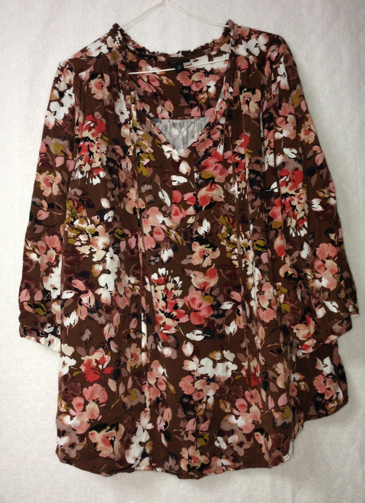 TORRID (Size 2X) Boho Floral Print Tunic Top 3/4 Sleeve Multicolored E288