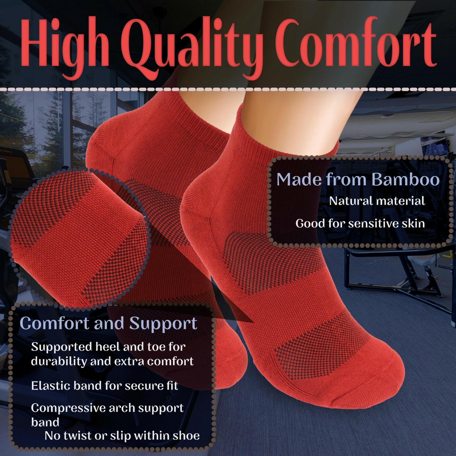 BambooMN Men’s Rayon From Bamboo Quarter Socks For Work, Home & Sport