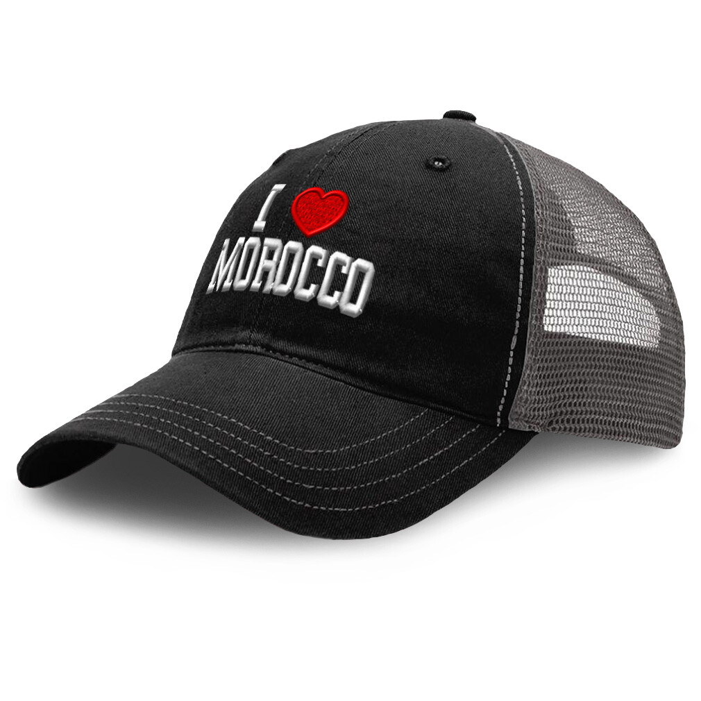Richardson Trucker Mesh Hat I Love Morocco Cotton Dad Hats for Men & Women