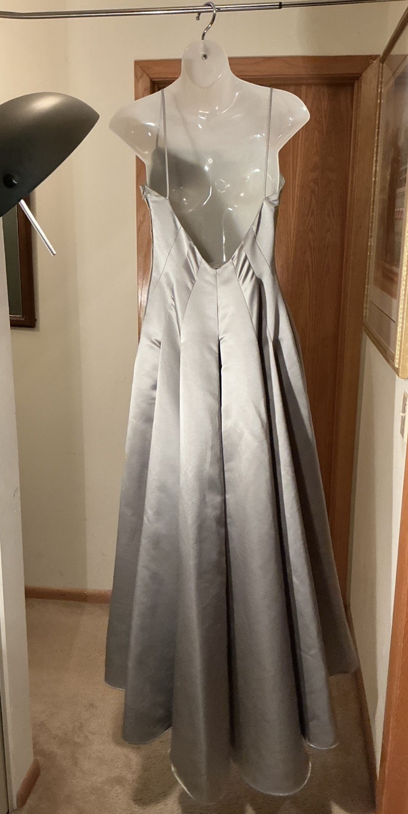Bill Levkoff Classics Icy Platinum Green A-Line Ballgown w Train Size 8 / small