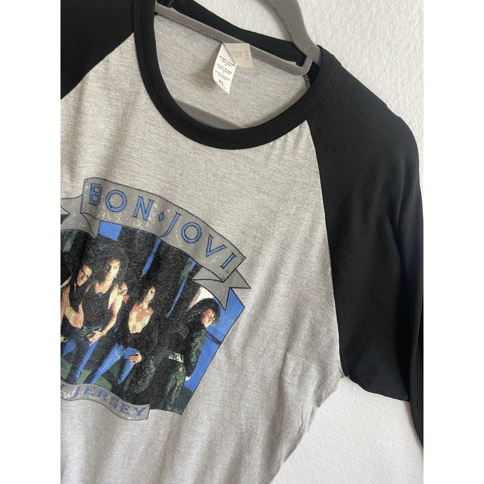 Bon Jovi Concert T Shirt Jersey Syndicate Tour 3/4 Sleeve Baseball Shirt Mens XL