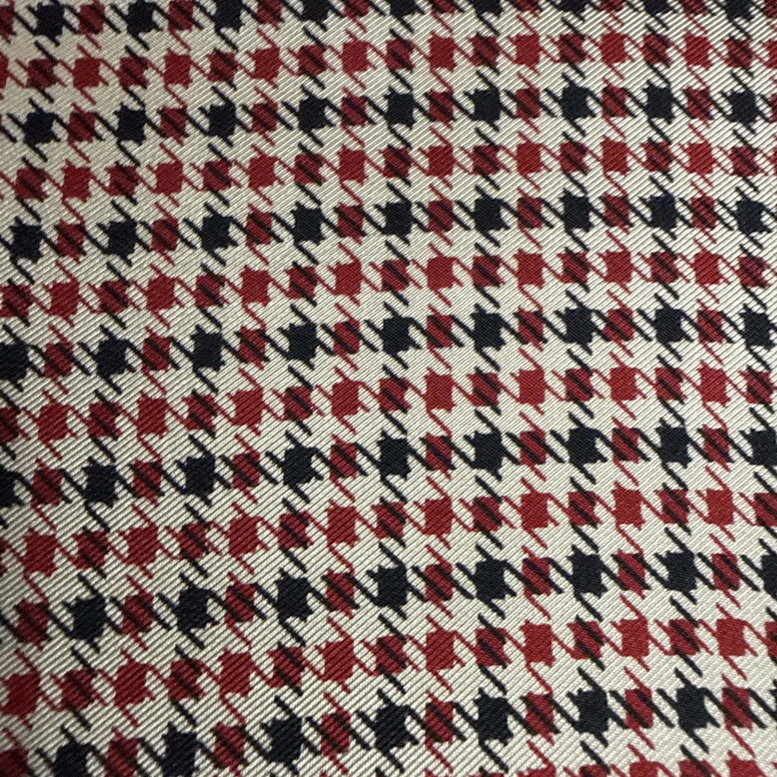 Vintage 35” Ralph Lauren Houndstooth Silk Scarf Best In Show Dogs Heritage Dog