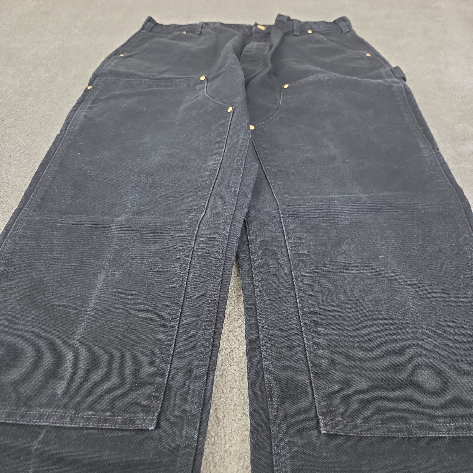 Carhartt Black Double Knee Work Pants Mens 38X34 Mens Original Fit Union Made