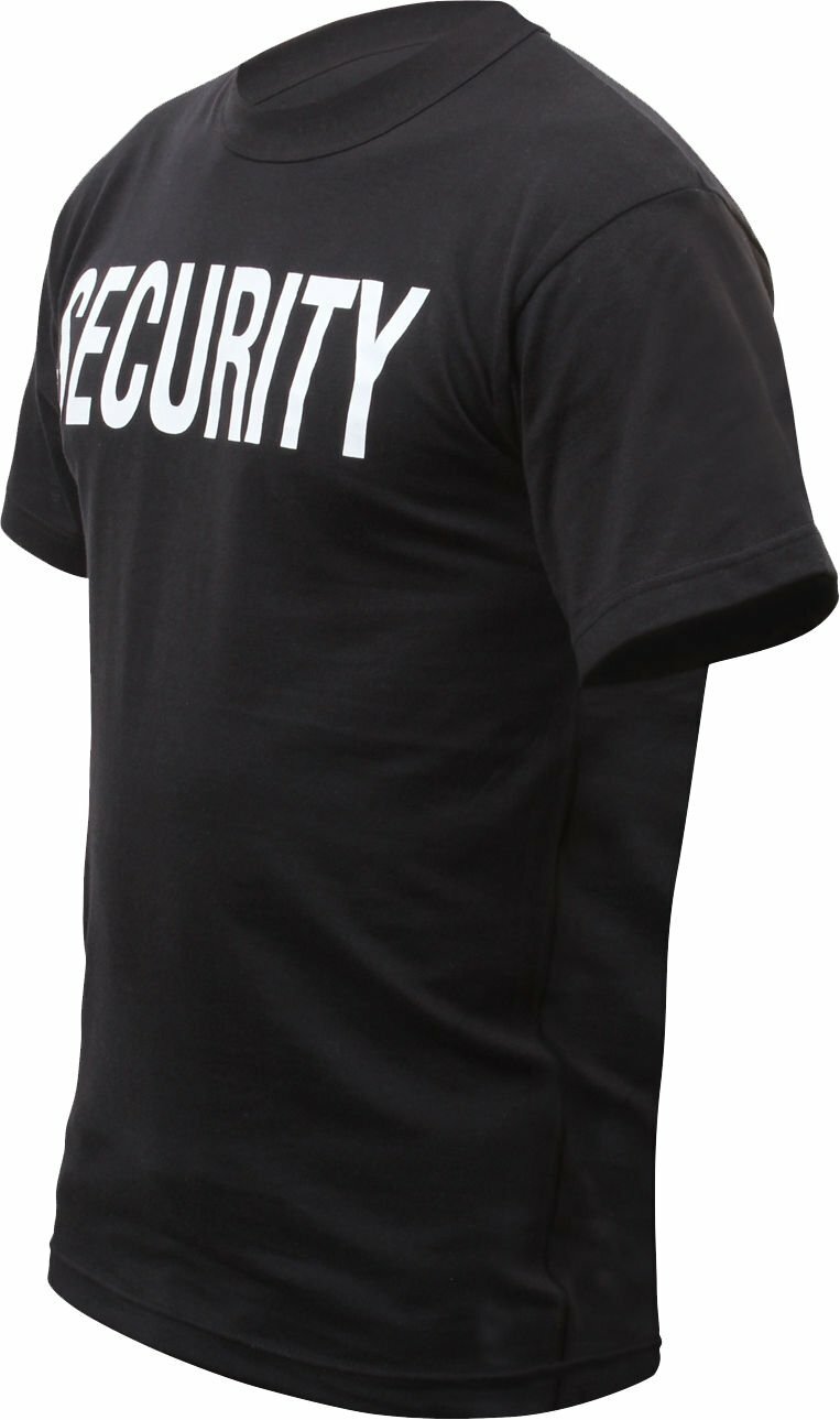 Security Double Sided T-Shirt Black & White Official Issue Officer Bouncer Event