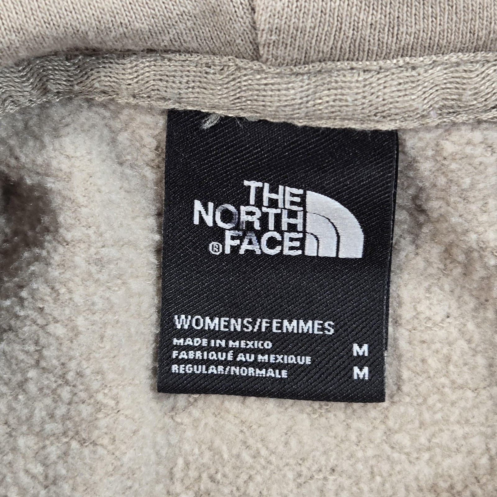 The North Face Hoodie Womens Medium Beige Half Dome Fleece Pullover NF0A4M4M