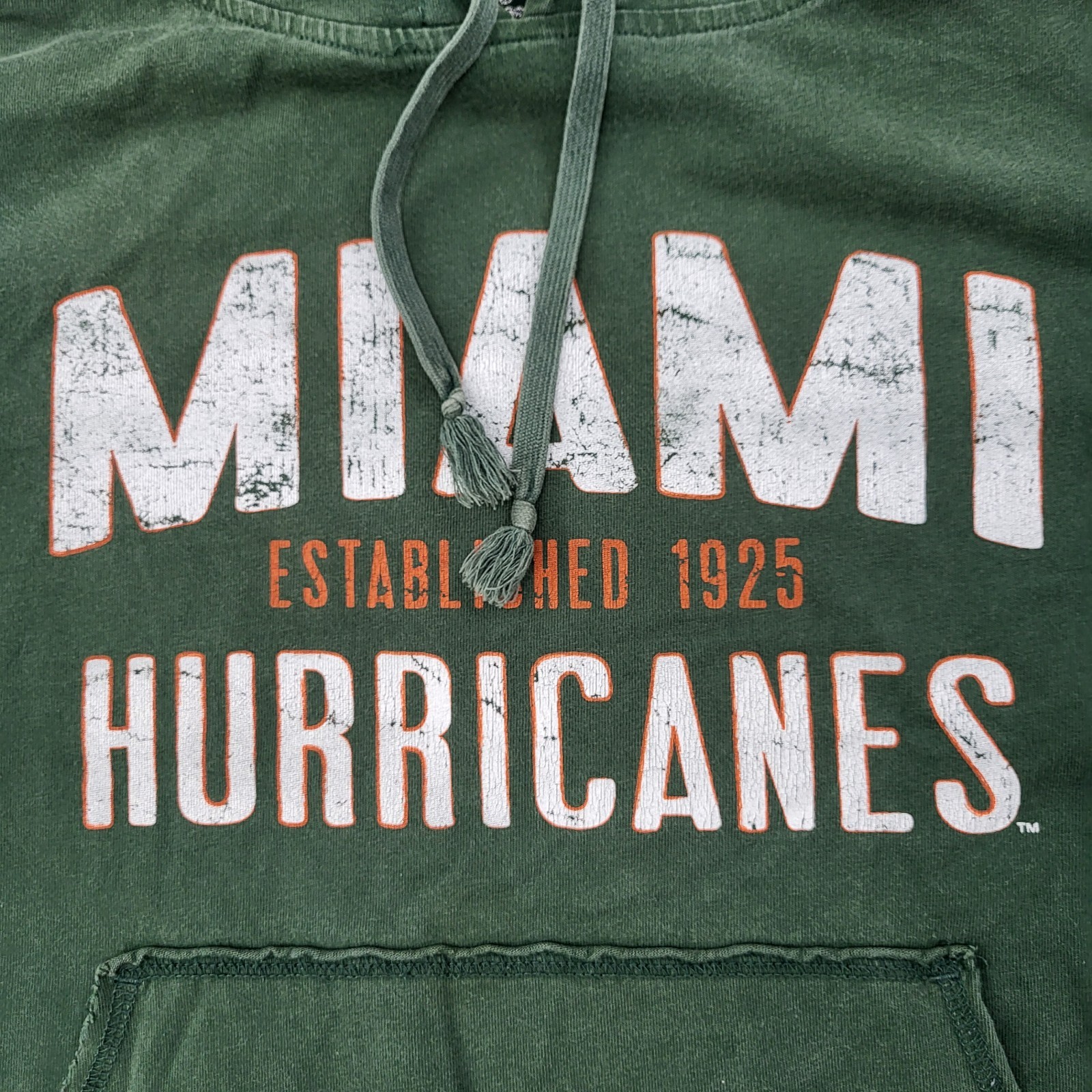 Miami Hurricanes JanSport Hoodie Mens Small Green Pullover Pockets